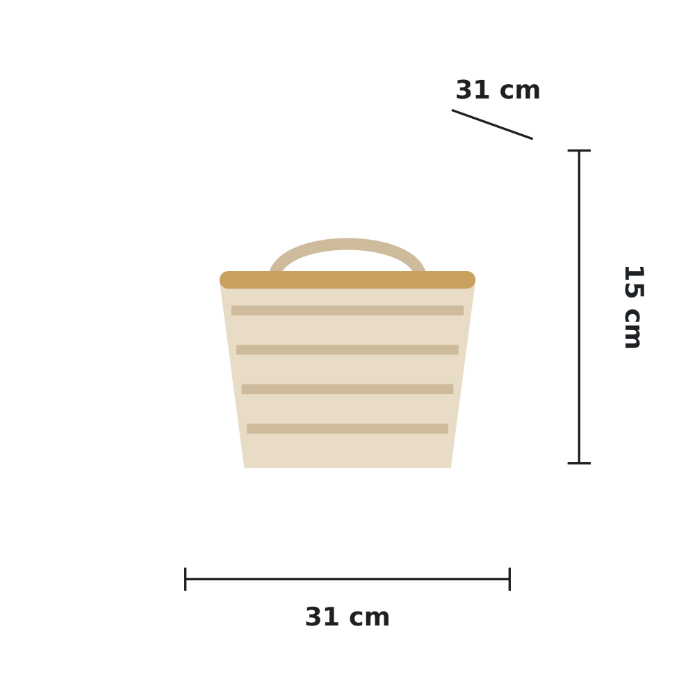 Shportë bambu 31 x 15 cm
